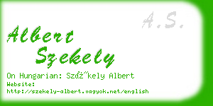 albert szekely business card